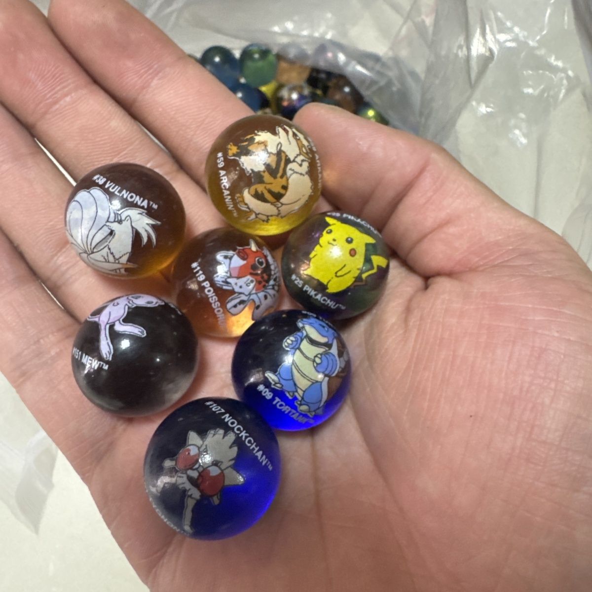 Vintage Collectible Marbles - Official Pokémon bulk merchandise, first-generation marbles,