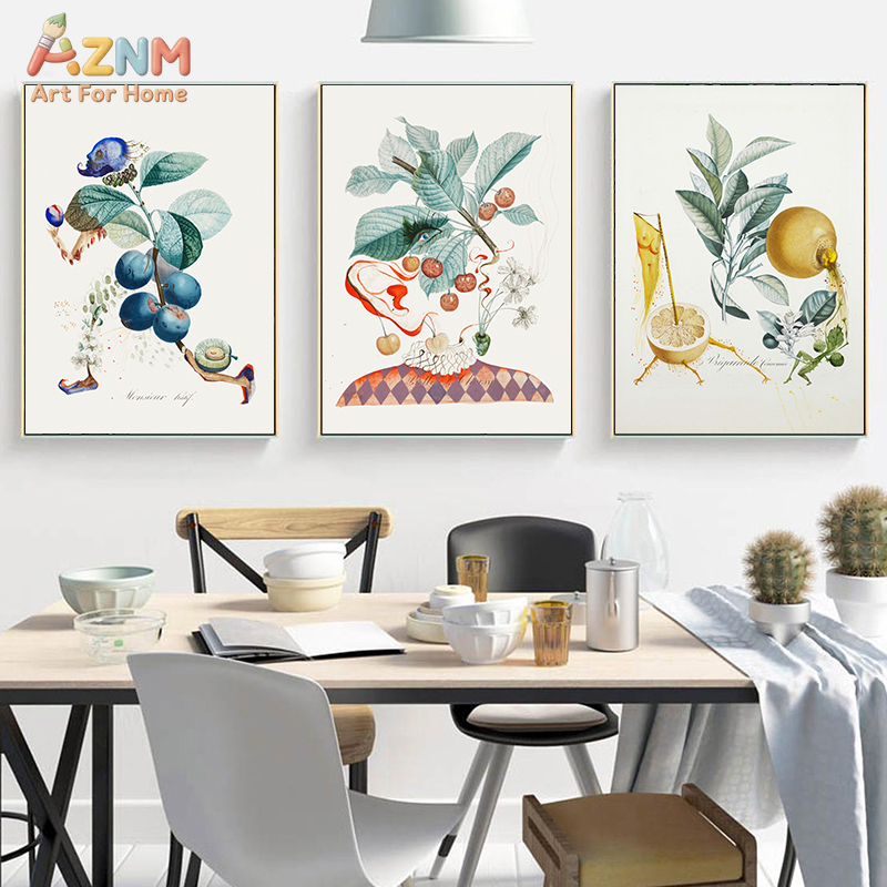 Vintage Toys Collection - AZNM Surreal Botanical Fruit Figure Canvas