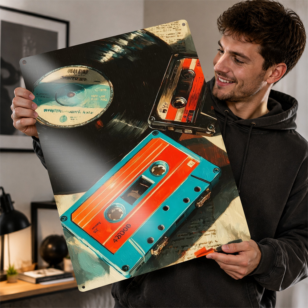 Vintage Collectible Tins - Retro Music Media Collection Personalized 3D