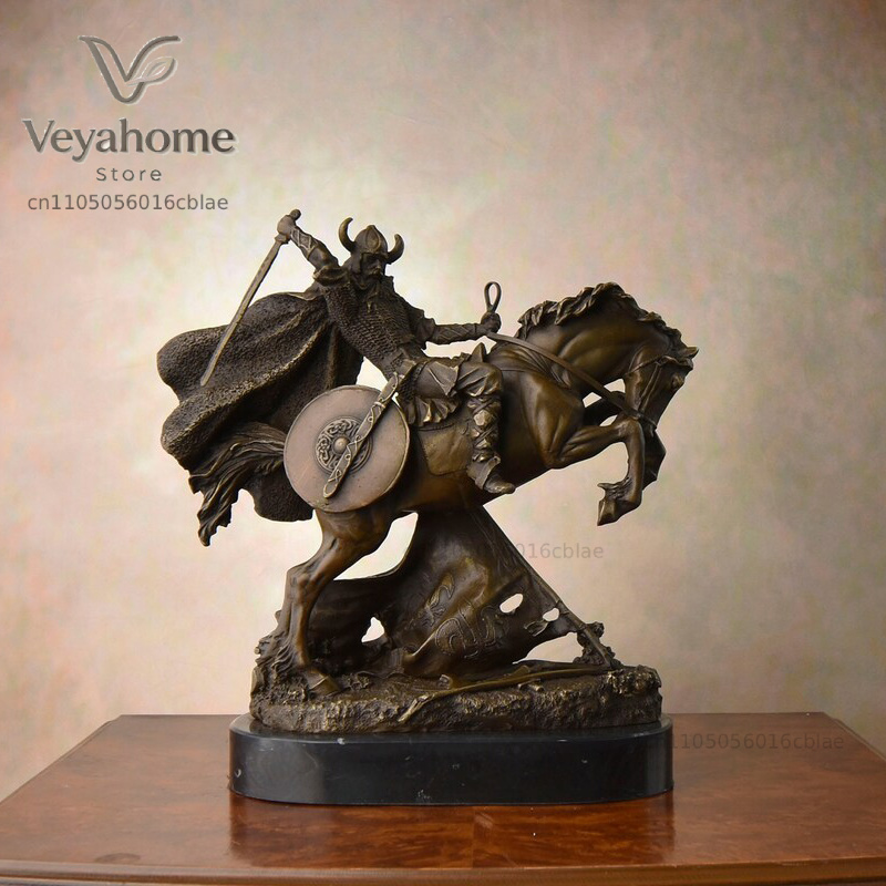 Bronze Medieval Warrior Riding - Vintage Collectible Marbles recension och pris